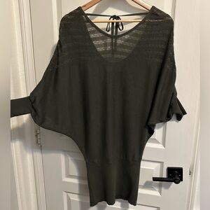 Arden b Dark Gray Batwing Sleeve Knit Top